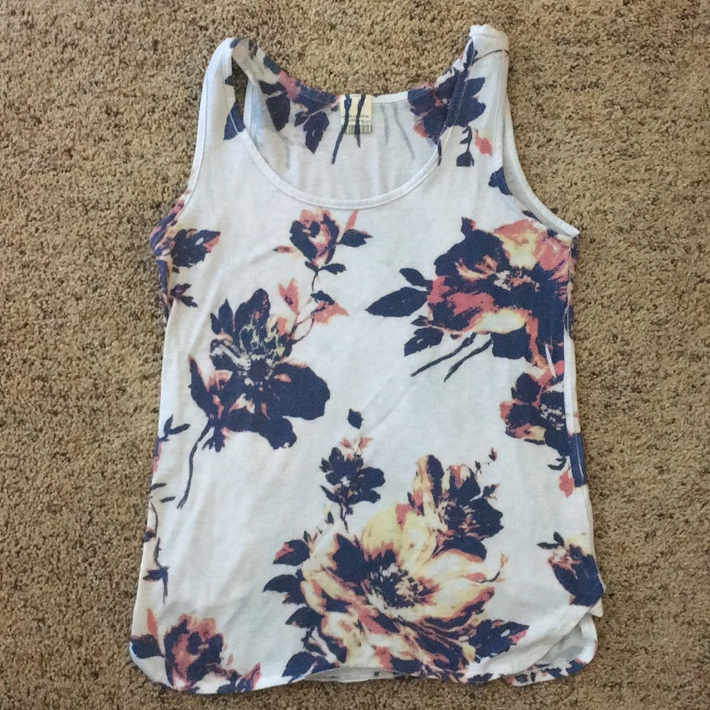 White Floral Tank - Barcode clothing